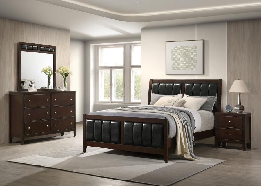 Carlton 4-piece Eastern King Bedroom Set Cappuccino — Bedroom Furniture