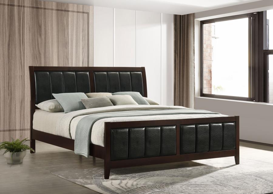 Carlton Wood Eastern King Panel Bed Cappuccino view 2