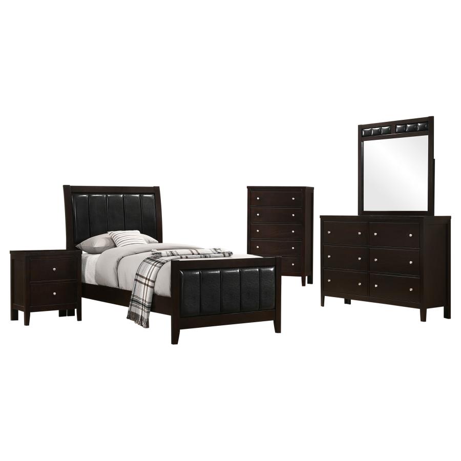 Carlton 5-piece Twin Bedroom Set Cappuccino view 2