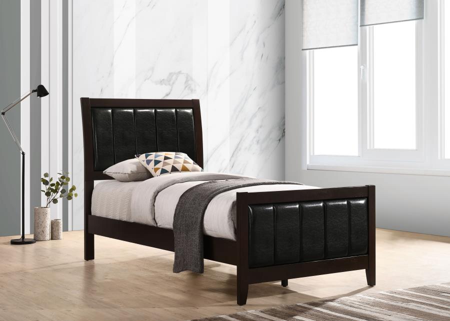 Carlton Wood Twin Panel Bed Cappuccino view 2