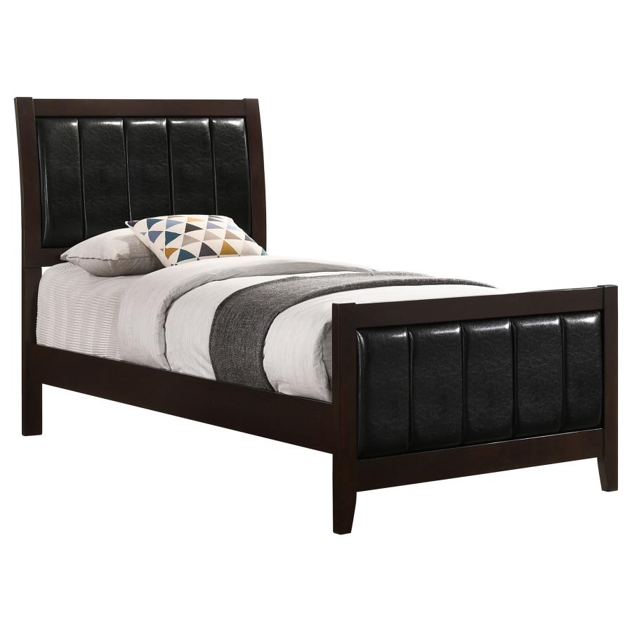 Carlton Wood Twin Panel Bed Cappuccino view 3