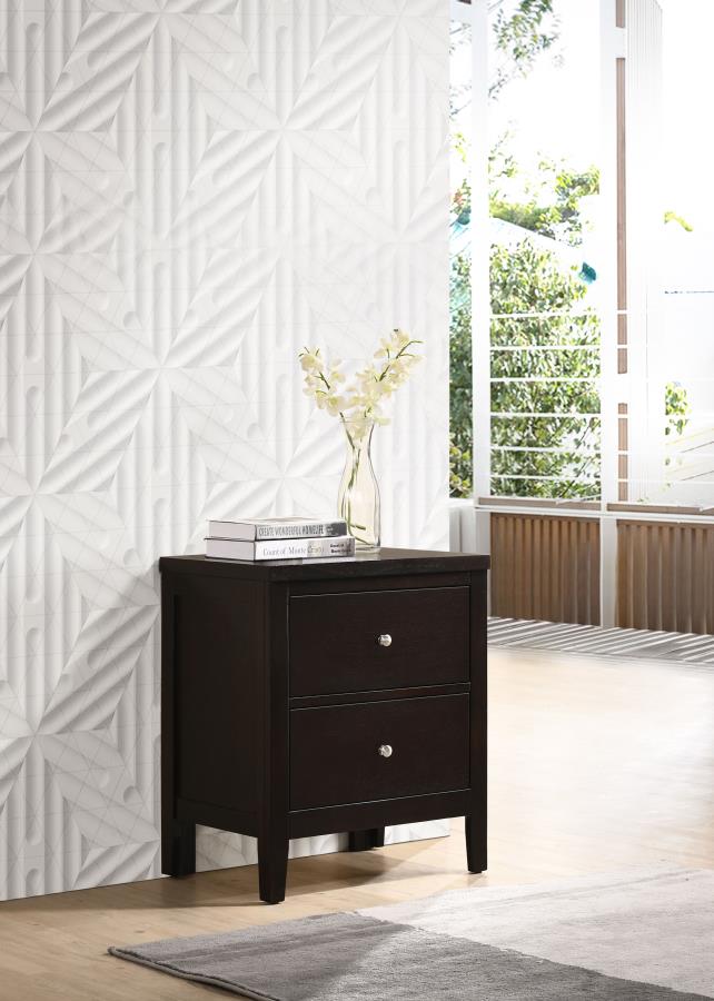 Carlton 2-drawer Nightstand Cappuccino view 2