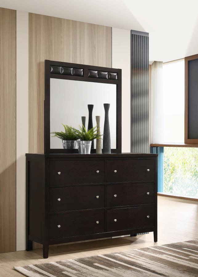 Carlton 6-drawer Dresser with Mirror Cappuccino view 2