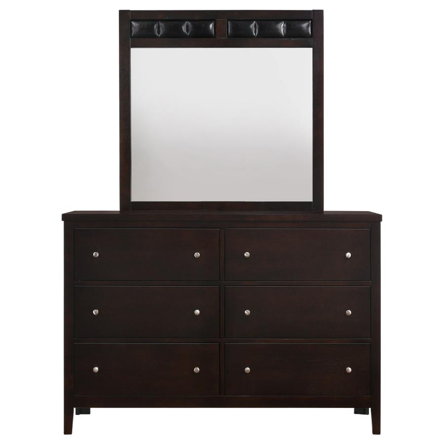 Carlton 6-drawer Dresser with Mirror Cappuccino view 3