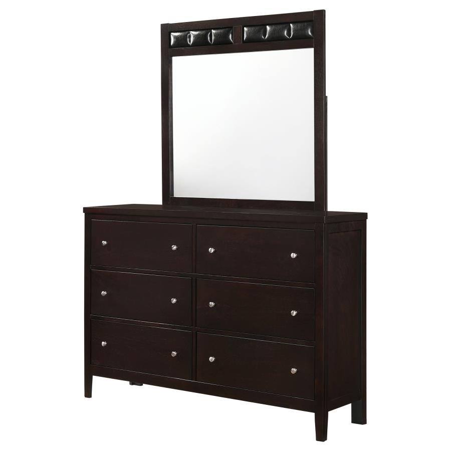 Carlton 6-drawer Dresser with Mirror Cappuccino view 4