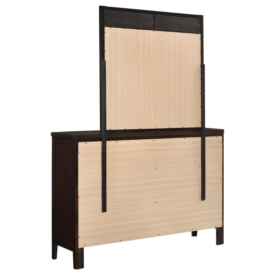 Carlton 6-drawer Dresser with Mirror Cappuccino view 6