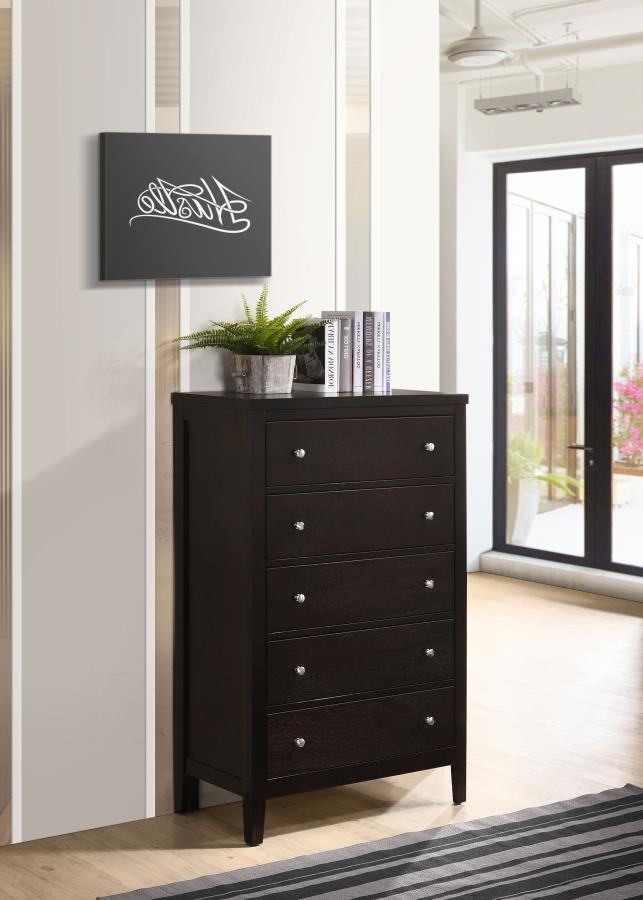 Carlton 5-drawer Bedroom Chest Cappuccino view 2