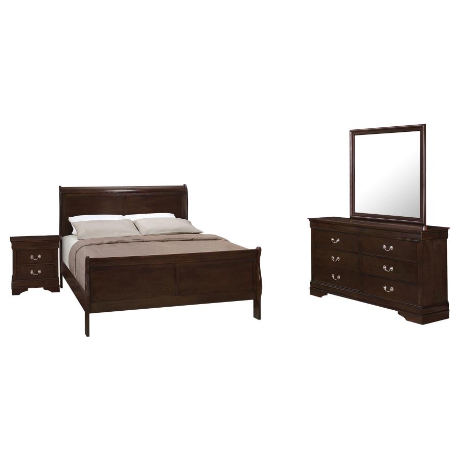 Louis Philippe 4-piece Full Bedroom Set Cappuccino view 2