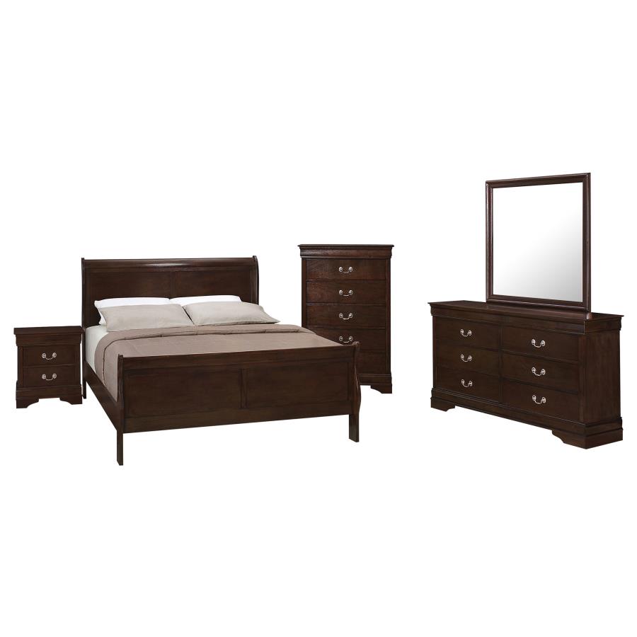 Louis Philippe 5-piece Full Bedroom Set Cappuccino view 2