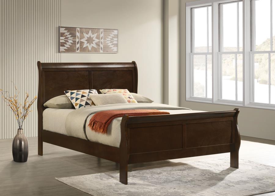 Louis Philippe Wood Full Sleigh Bed Cappuccino view 2