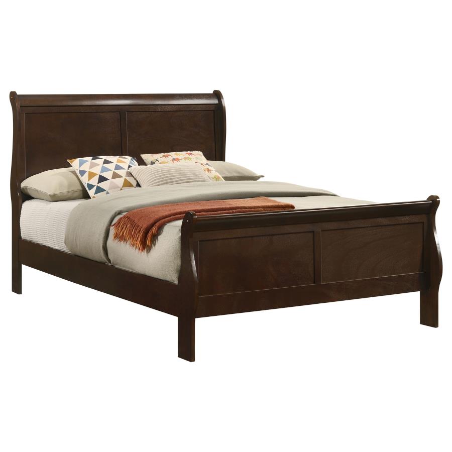 Louis Philippe Wood Full Sleigh Bed Cappuccino view 3