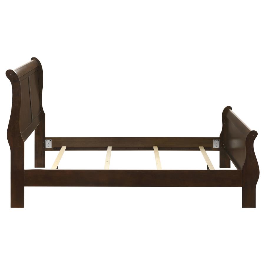 Louis Philippe Wood Full Sleigh Bed Cappuccino view 6