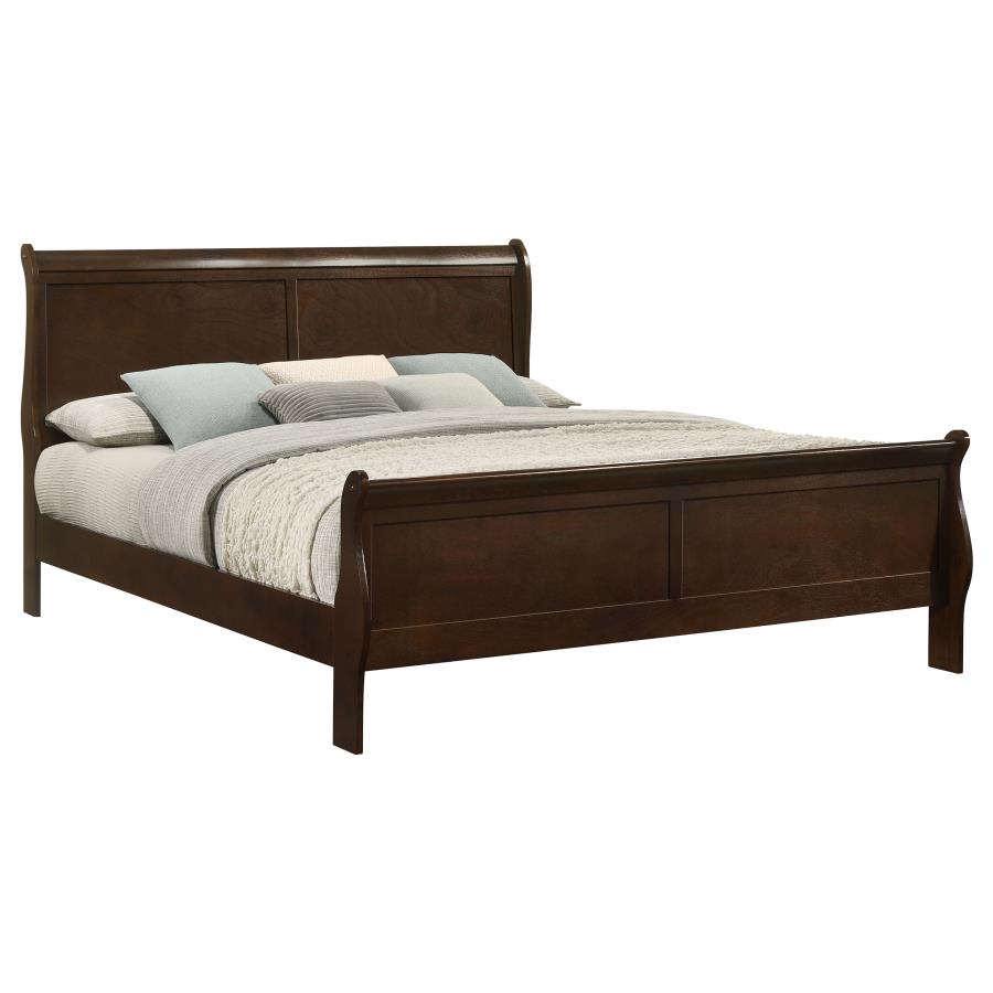 Louis Philippe Wood Eastern King Sleigh Bed Cappuccino view 3
