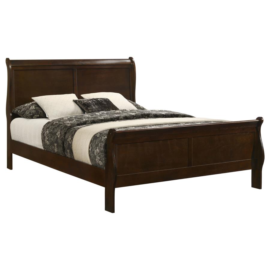 Louis Philippe Wood Queen Sleigh Bed Cappuccino view 3