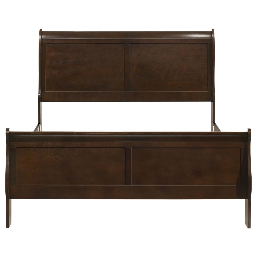 Louis Philippe Wood Queen Sleigh Bed Cappuccino view 4