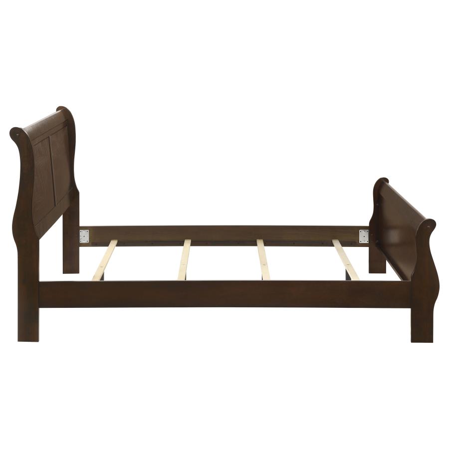 Louis Philippe Wood Queen Sleigh Bed Cappuccino view 6