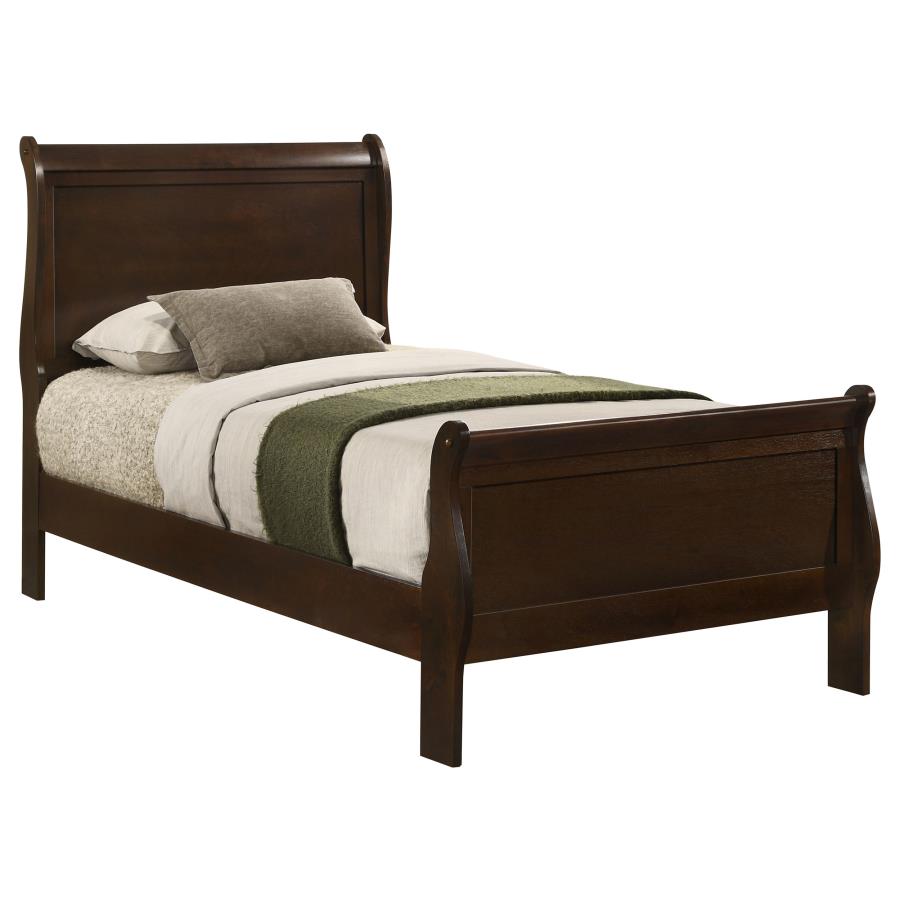 Louis Philippe Wood Twin Sleigh Bed Cappuccino view 3