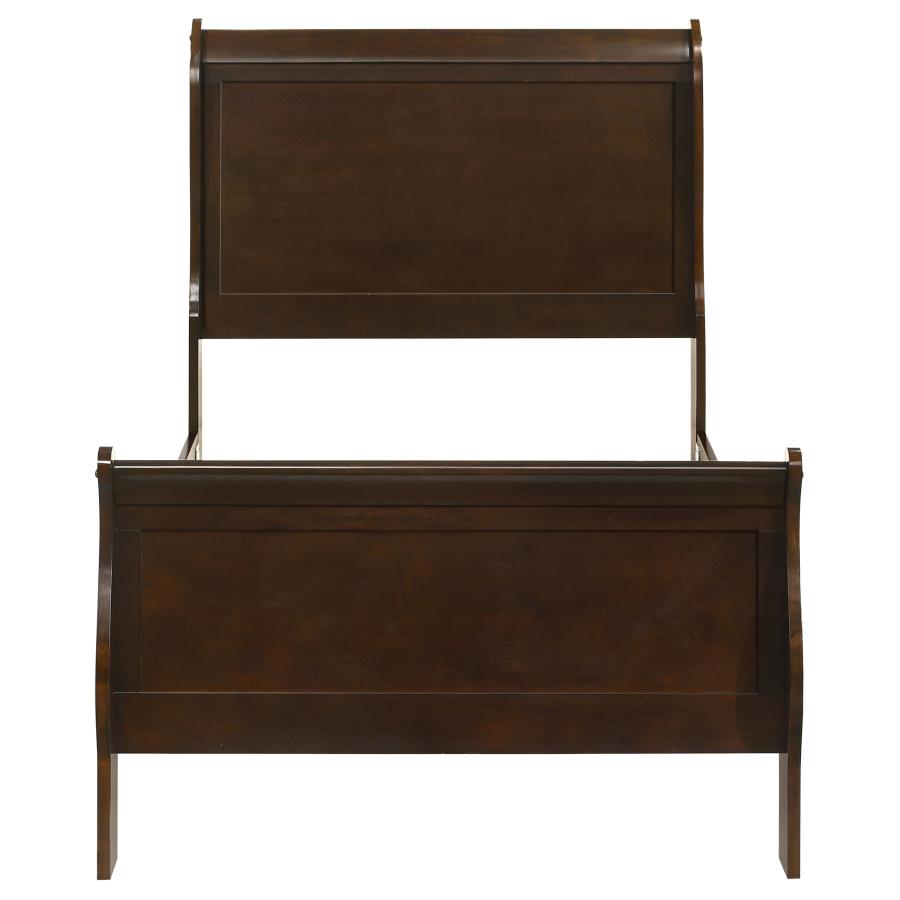 Louis Philippe Wood Twin Sleigh Bed Cappuccino view 4