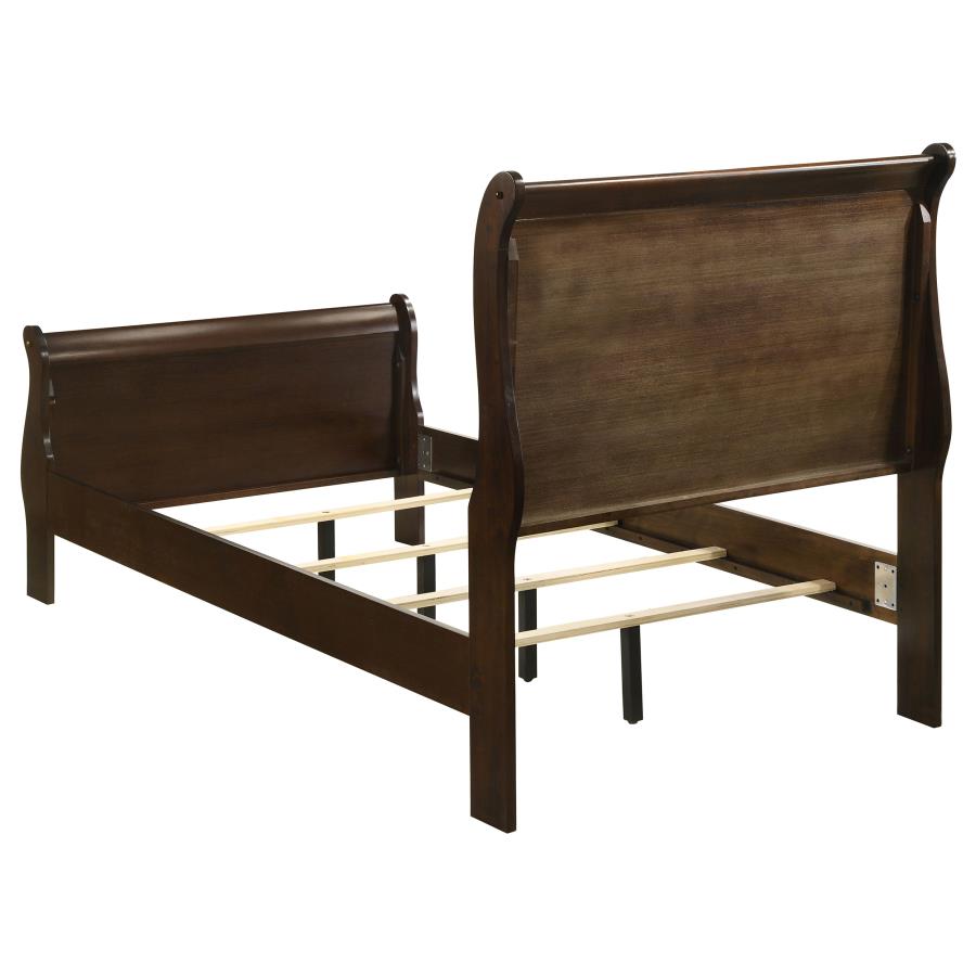 Louis Philippe Wood Twin Sleigh Bed Cappuccino view 5
