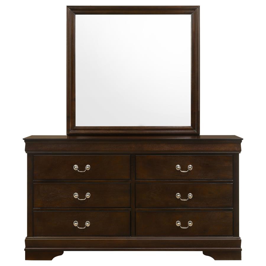 Louis Philippe 6-drawer Dresser with Mirror Cappuccino view 3