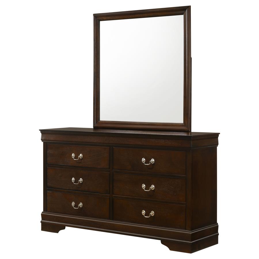 Louis Philippe 6-drawer Dresser with Mirror Cappuccino view 4
