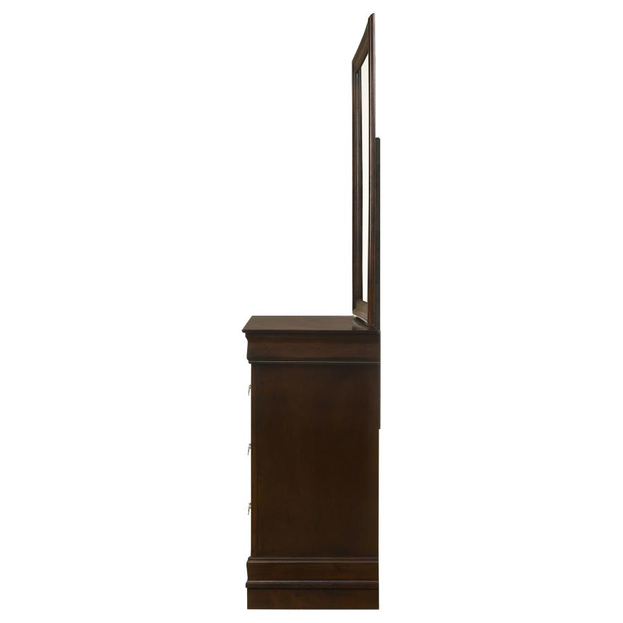 Louis Philippe 6-drawer Dresser with Mirror Cappuccino view 5