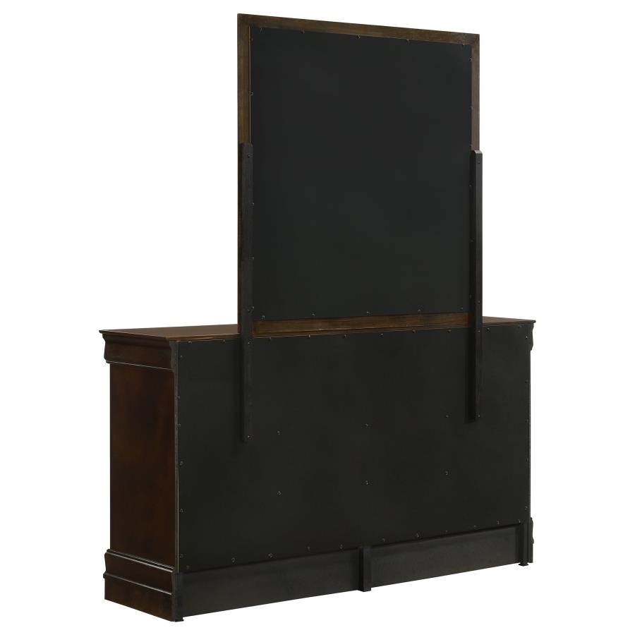 Louis Philippe 6-drawer Dresser with Mirror Cappuccino view 6