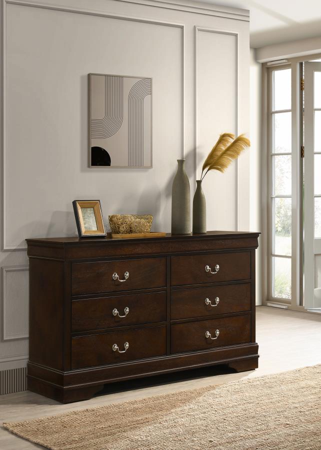 Louis Philippe 6-drawer Dresser Cappuccino view 2
