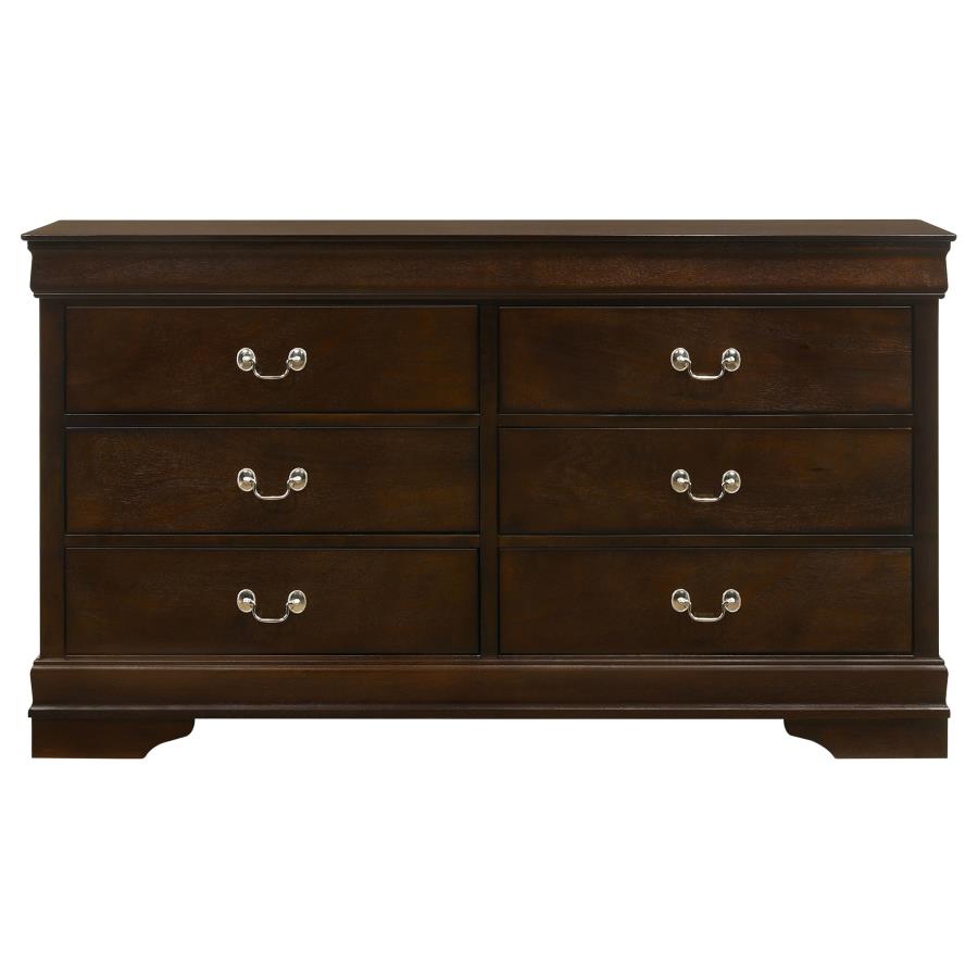 Louis Philippe 6-drawer Dresser Cappuccino view 3
