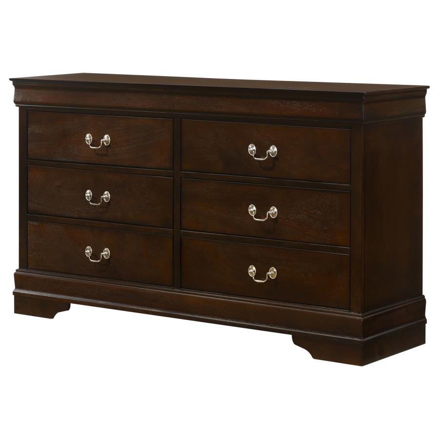 Louis Philippe 6-drawer Dresser Cappuccino view 4