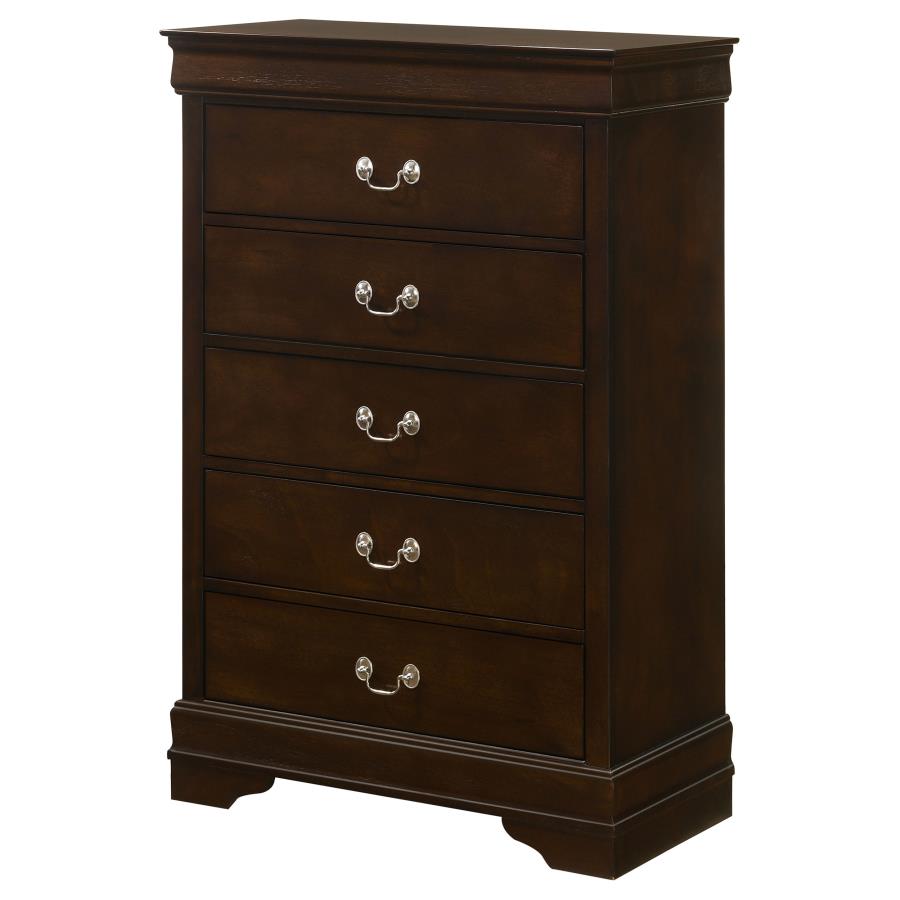 Louis Philippe 5-drawer Bedroom Chest Cappuccino view 4