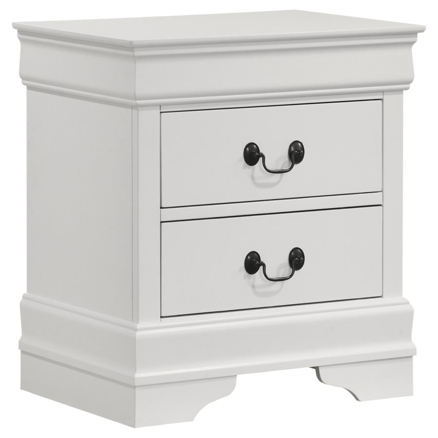 Louis Philippe 4-piece Full Bedroom Set White view 5
