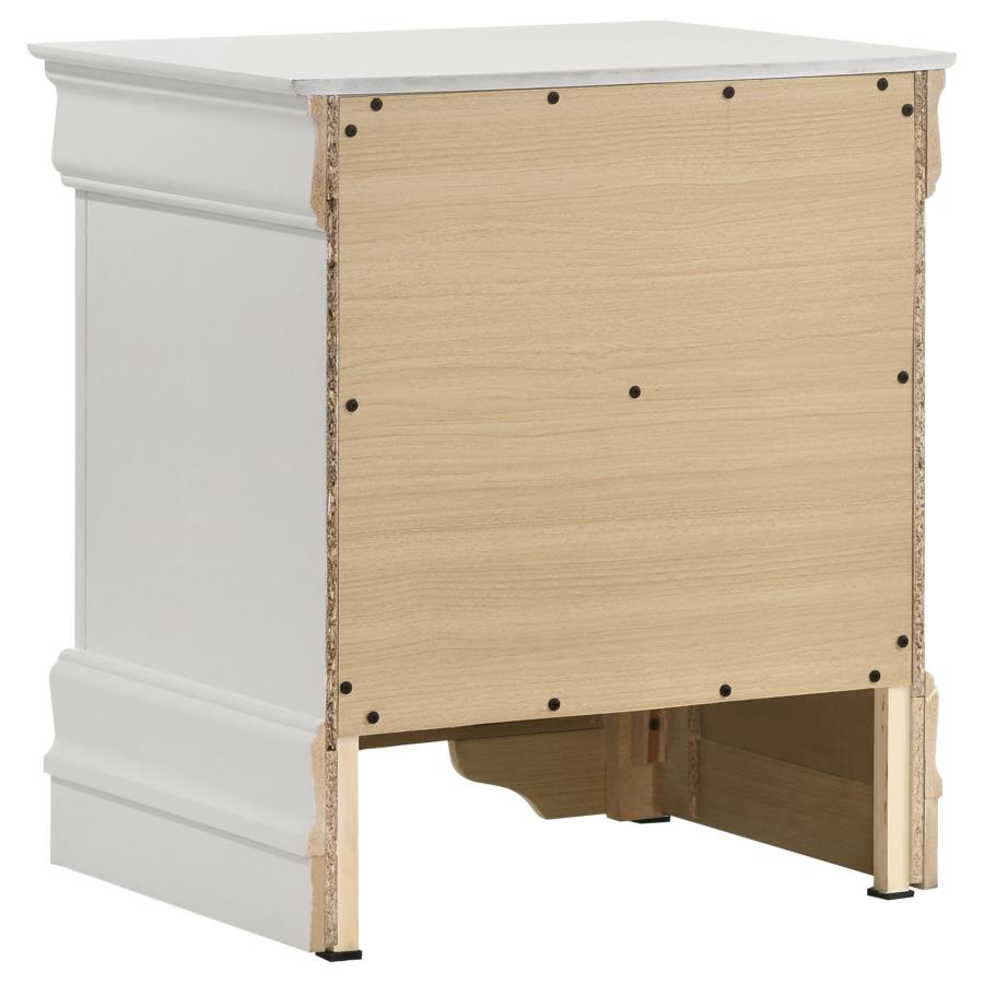 Louis Philippe 4-piece Full Bedroom Set White view 6