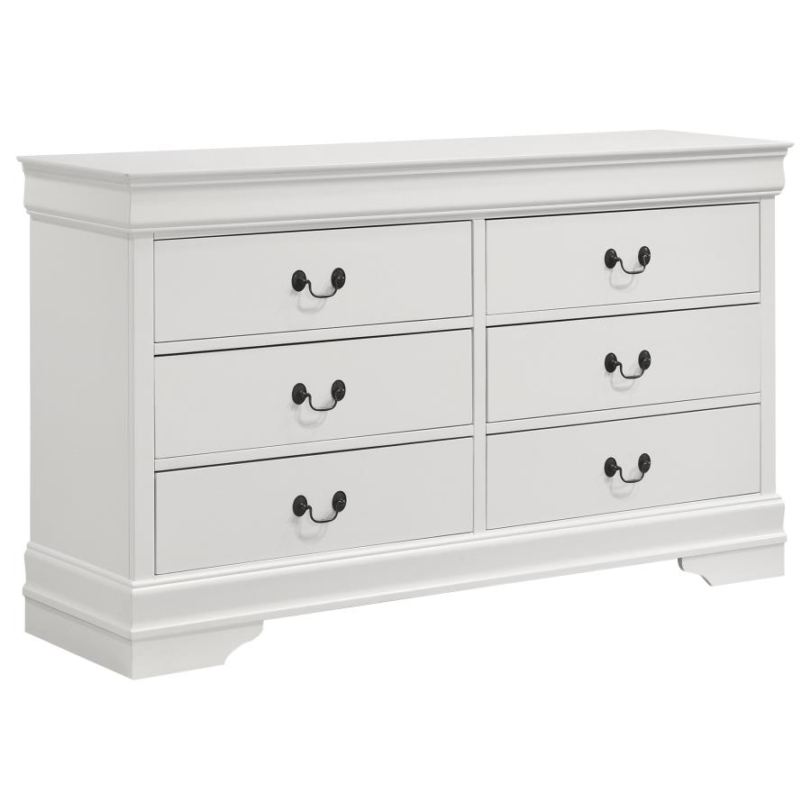 Louis Philippe 4-piece Full Bedroom Set White view 7