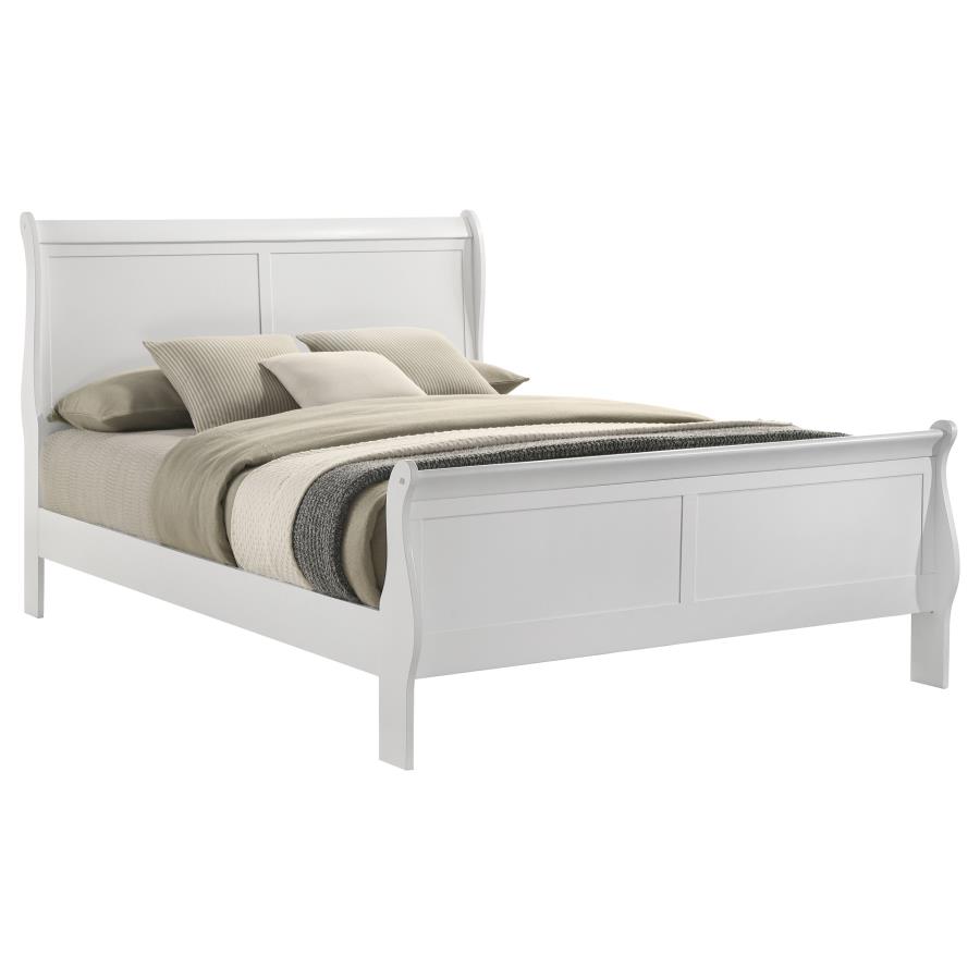 Louis Philippe 47-inch Full Sleigh Panel Bed White view 3