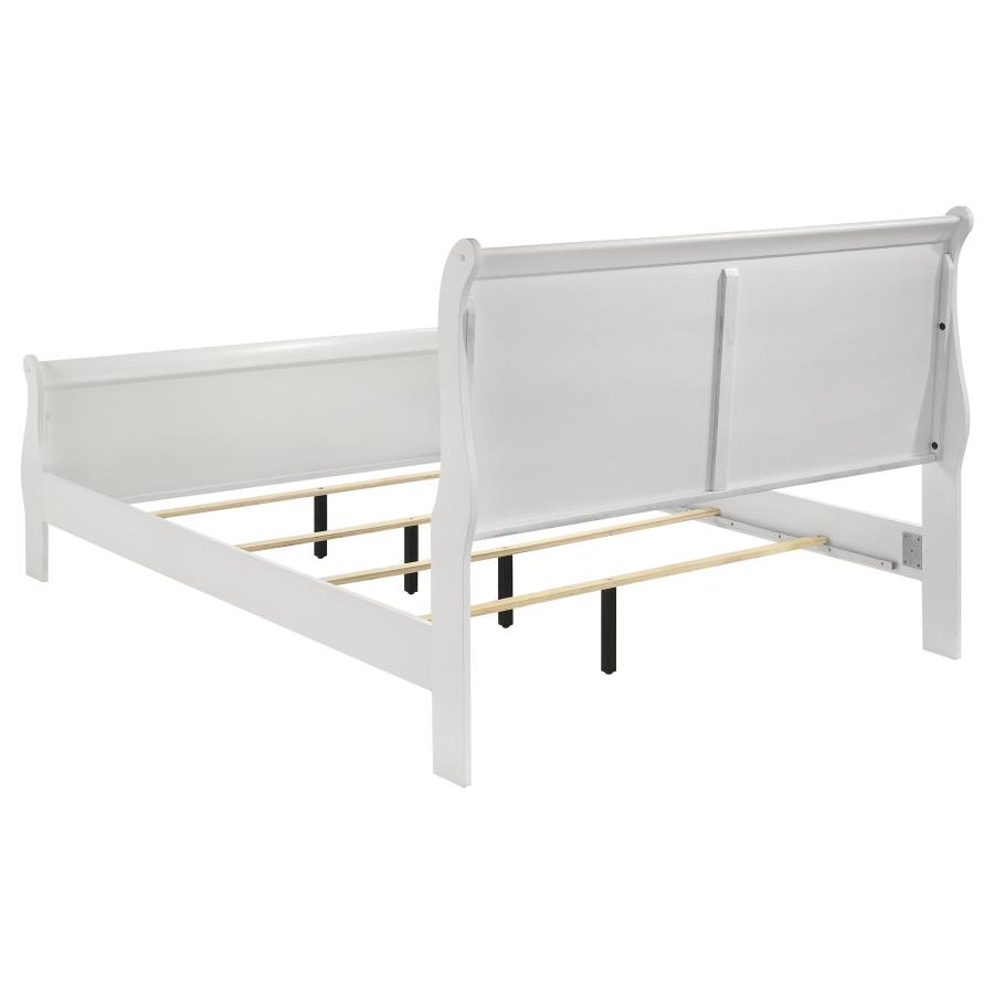 Louis Philippe 47-inch Full Sleigh Panel Bed White view 4