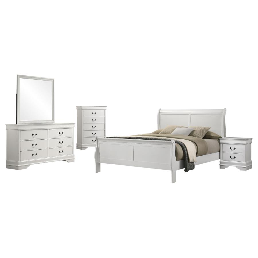 Louis Philippe 5-piece Eastern King Bedroom Set White view 2