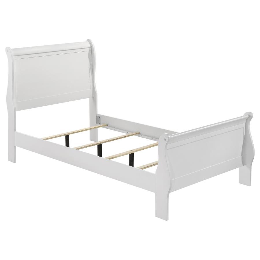 Louis Philippe 5-piece Twin Bedroom Set White view 3