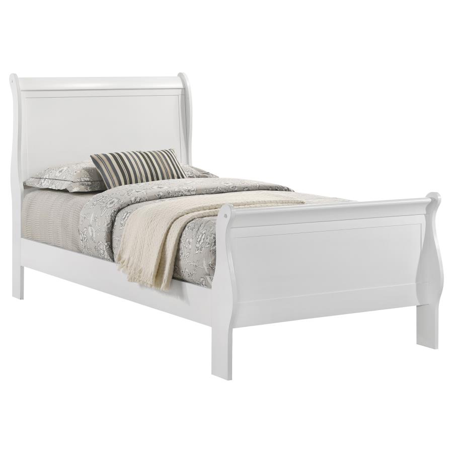 Louis Philippe 47-inch Twin Sleigh Panel Bed White view 3