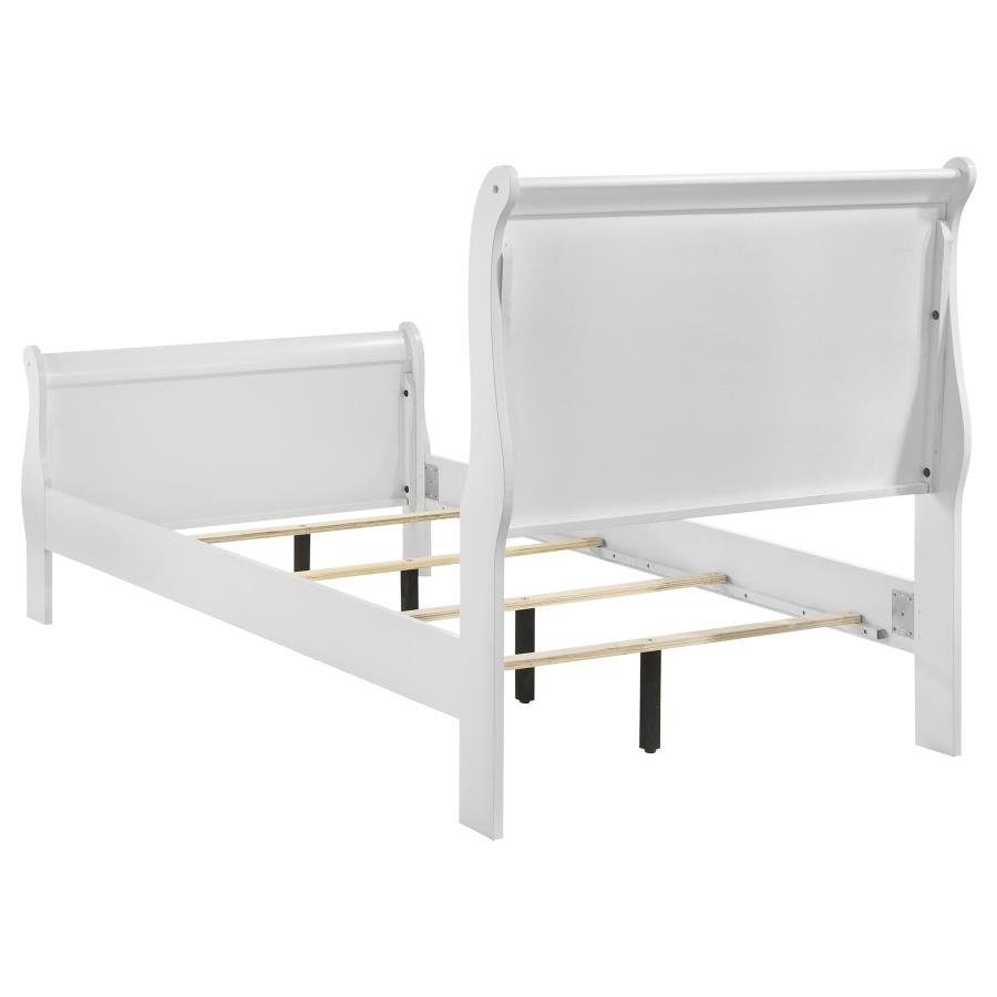 Louis Philippe 47-inch Twin Sleigh Panel Bed White view 4