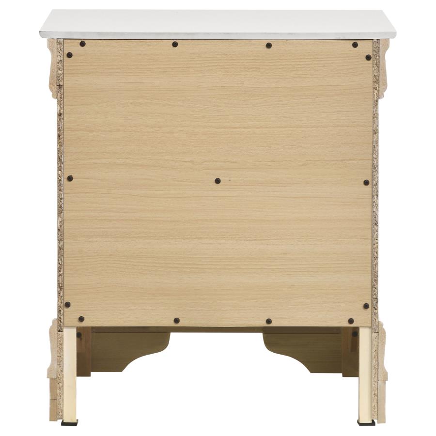 Louis Philippe 2-drawer Nightstand Bedside Table White view 7