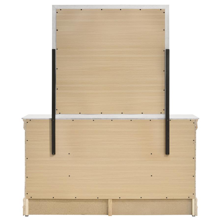 Louis Philippe 6-drawer Dresser and Mirror White view 7