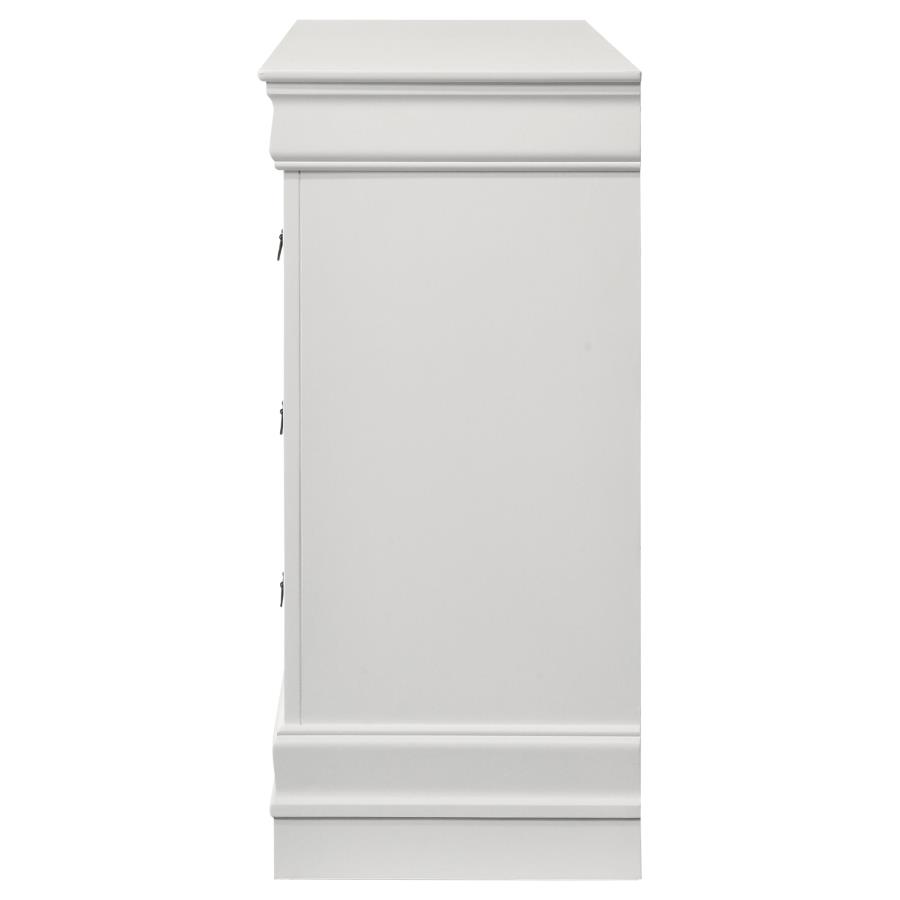 Louis Philippe 6-drawer Dresser White view 5