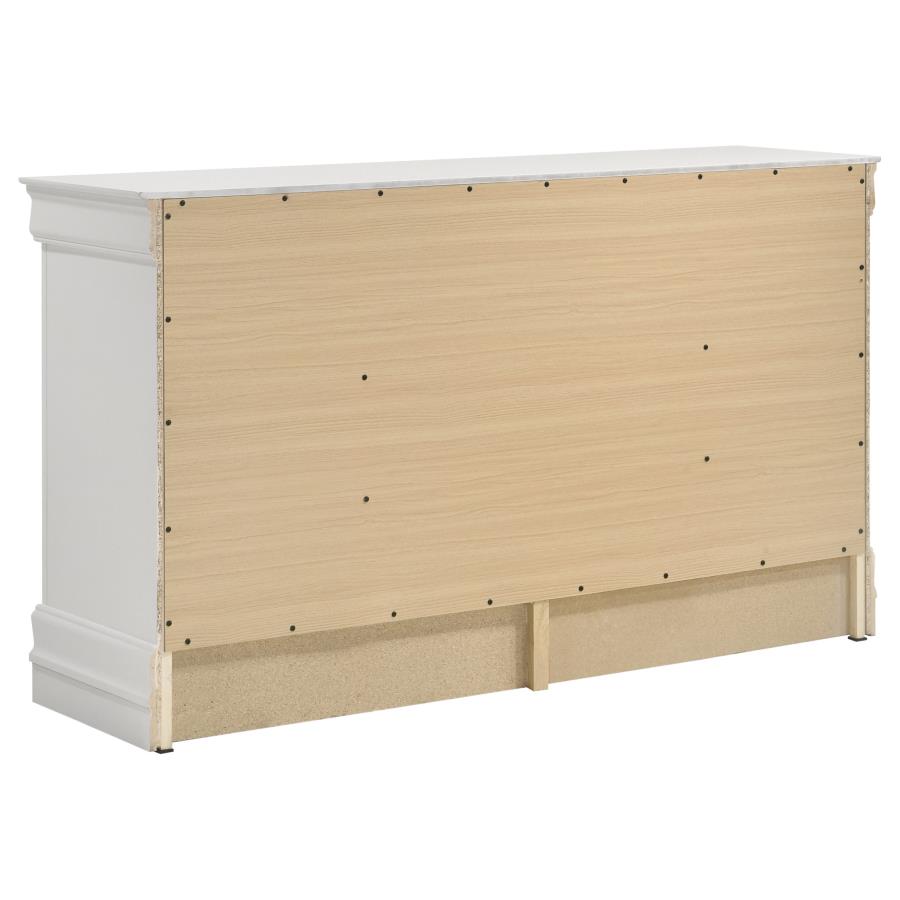 Louis Philippe 6-drawer Dresser White view 6