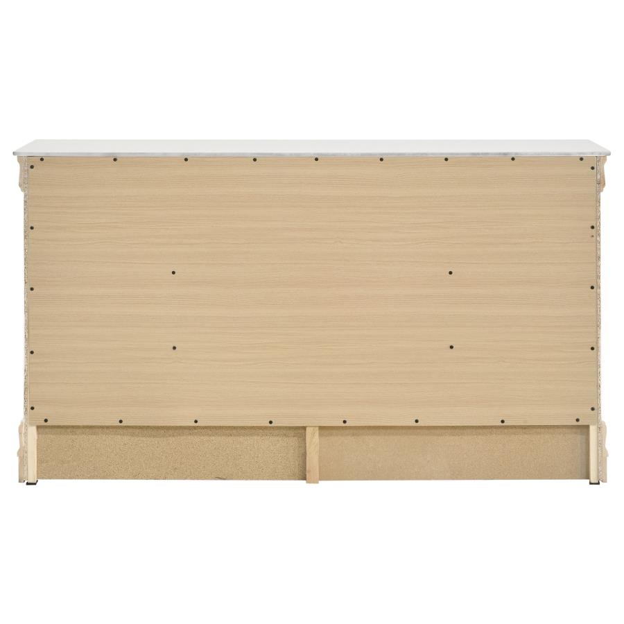 Louis Philippe 6-drawer Dresser White view 7