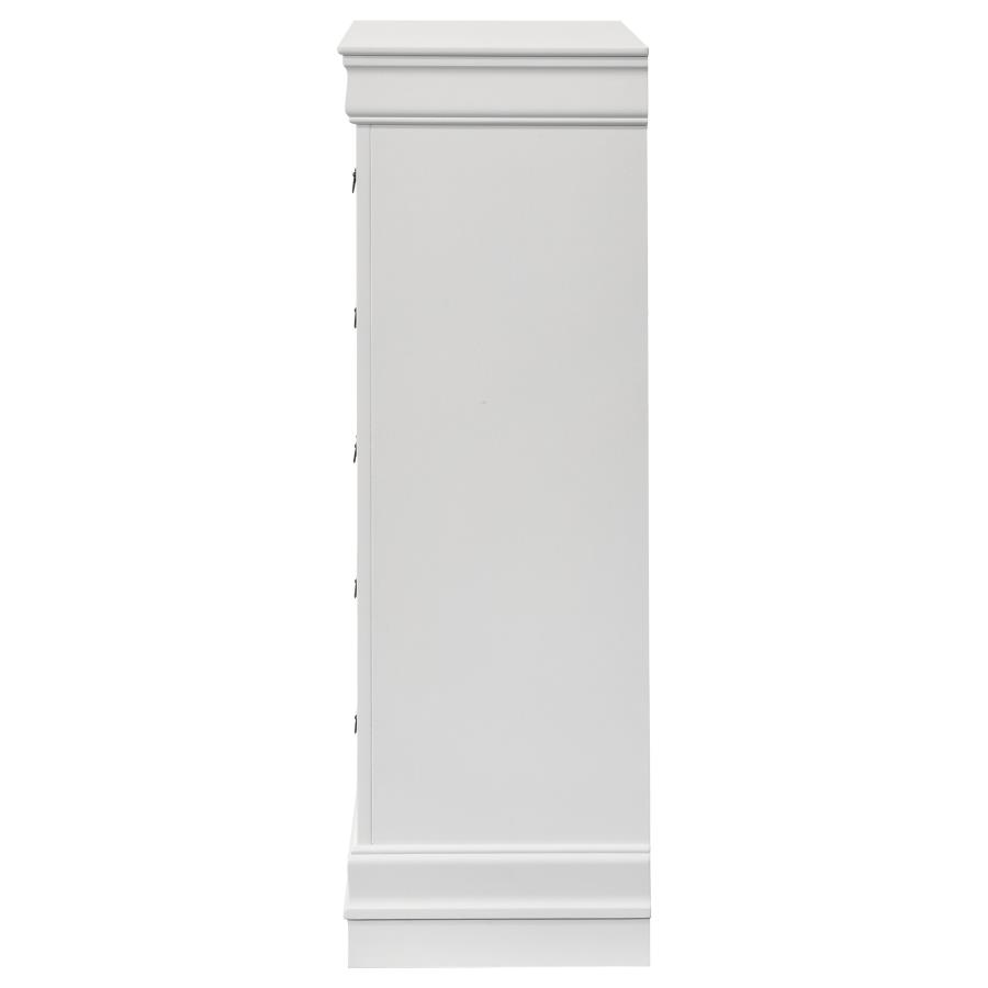 Louis Philippe 5-drawer Bedroom Chest White view 5