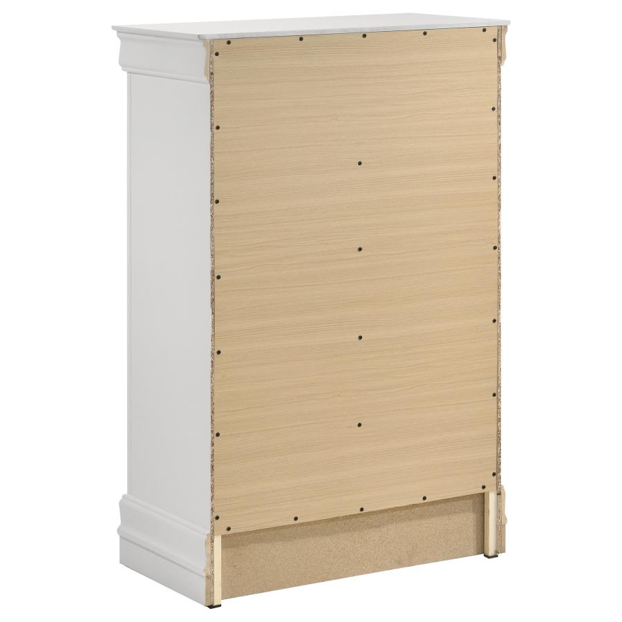 Louis Philippe 5-drawer Bedroom Chest White view 6