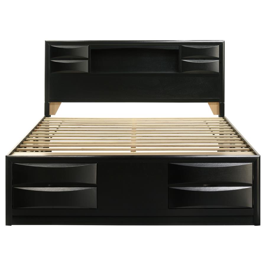 Briana Wood Eastern King Storage Bookcase Bed Black view 4