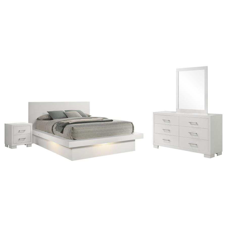 Jessica 4-piece Queen LED Bedroom Set Snow White view 2