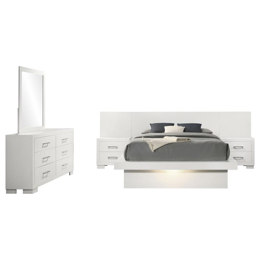 Jessica 5-piece Queen LED Bedroom Set Snow White view 2